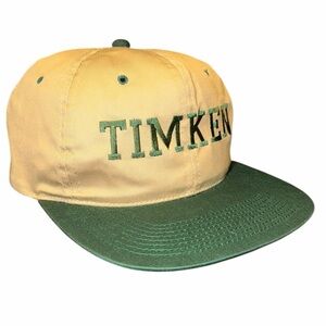 Vintage Timken SnapBack Adjustable Trucker Hat Tan and Green Embroidered Youngan